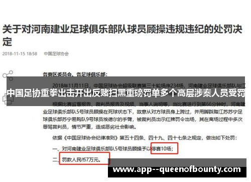 中国足协重拳出击开出反赌扫黑重磅罚单多个高层涉案人员受罚 中国足协重拳出击开出反赌扫黑重磅罚单多个高层涉案人员受罚